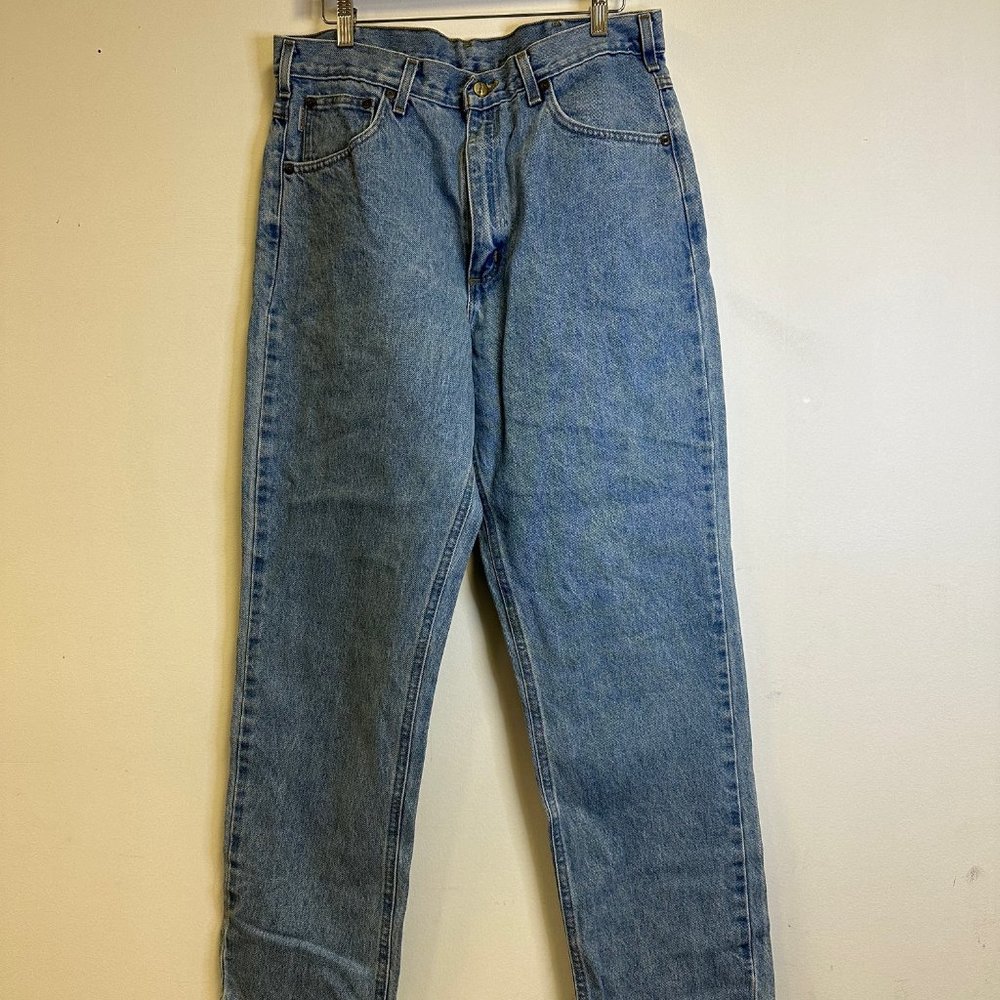 Carhartt Men's Relaxed Fit 38 X 32 Light Wash Jeans